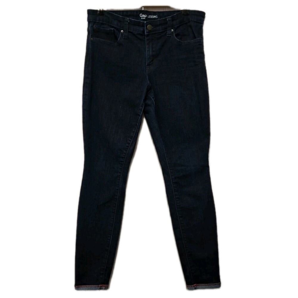 Gap Denim Ankle Legging Jeans Womens 8/29 Blue Rinse Jeggings Mid Rise Cuffed